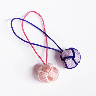 Kumihimo-Goods Odamaki charm dyed by Plum (Pink)